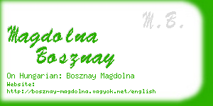 magdolna bosznay business card